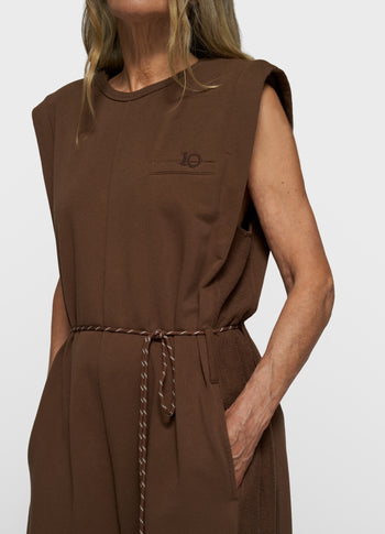 fleece jumpsuit | dark truffle