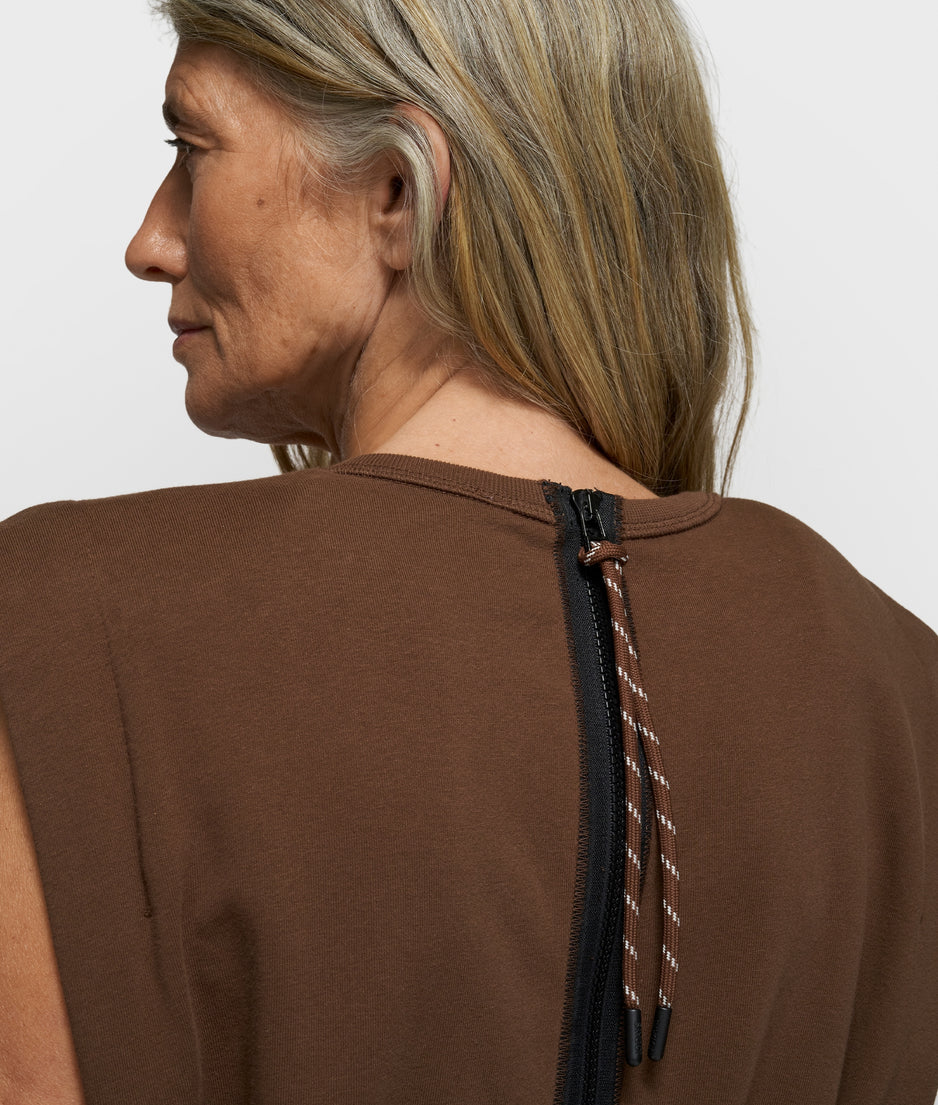 fleece jumpsuit | dark truffle