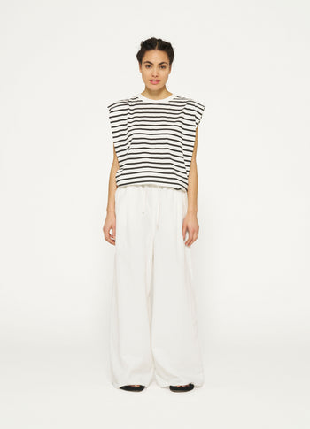 padded proud tee stripes | ecru/black