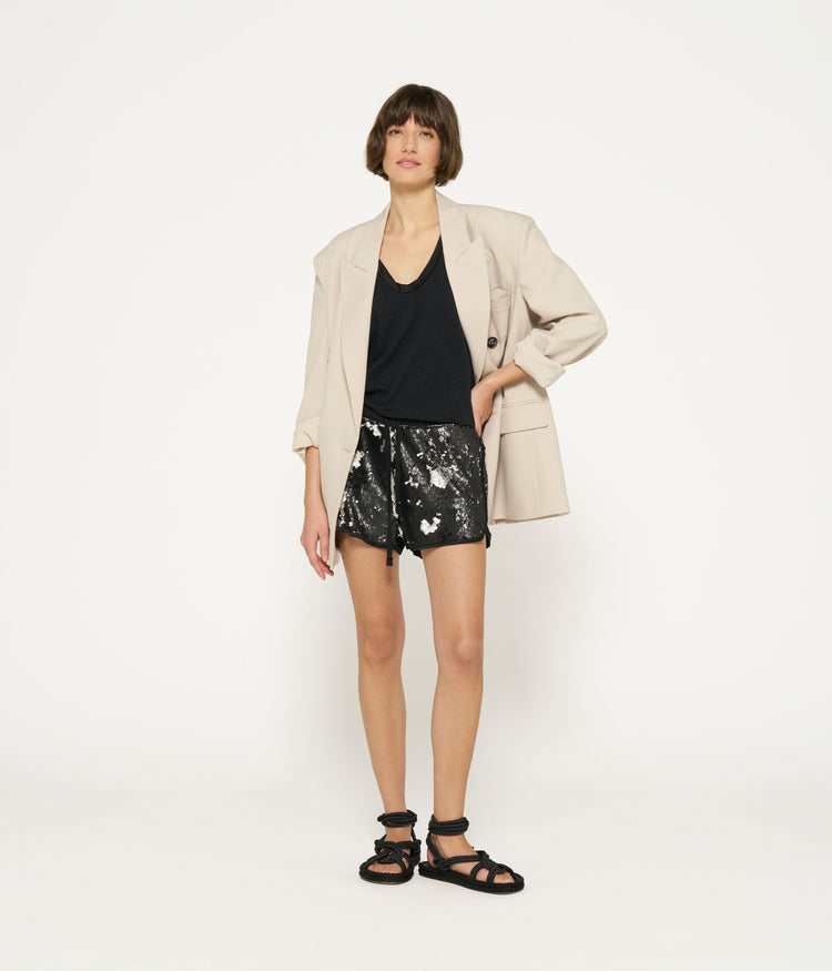 sequin shorts | black