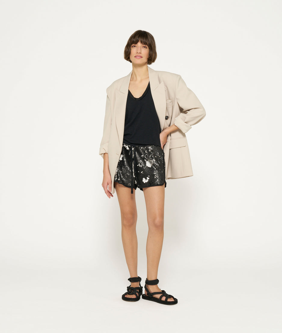 sequin shorts | black
