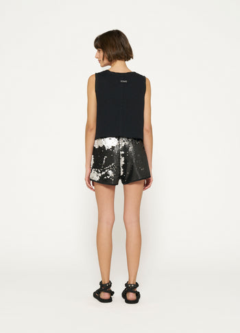 sequin shorts | black