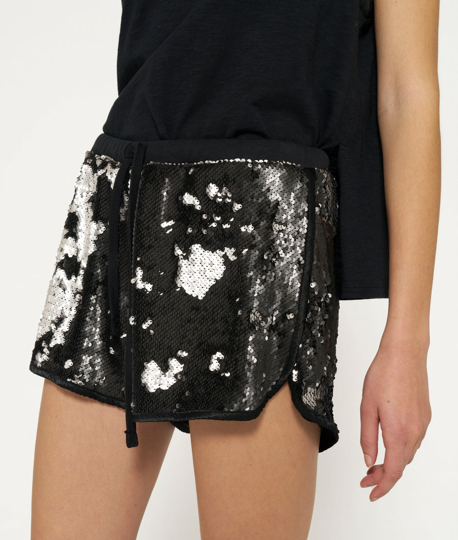 sequin shorts | black