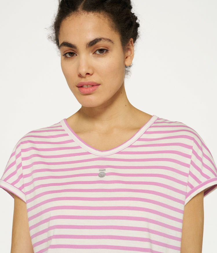 tee stripes | ecru/violet