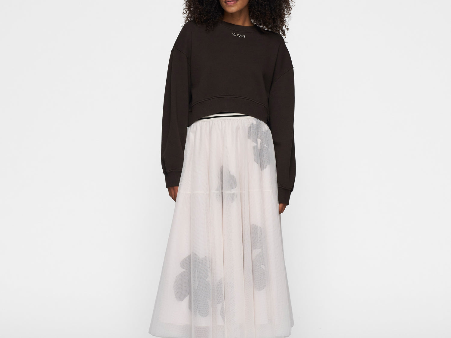 tulle skirt flower | ecru