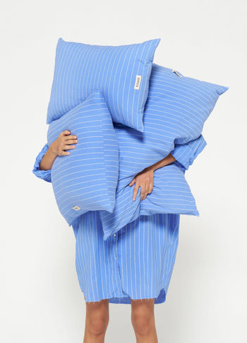 pillow stripe 50x50 | blue bell
