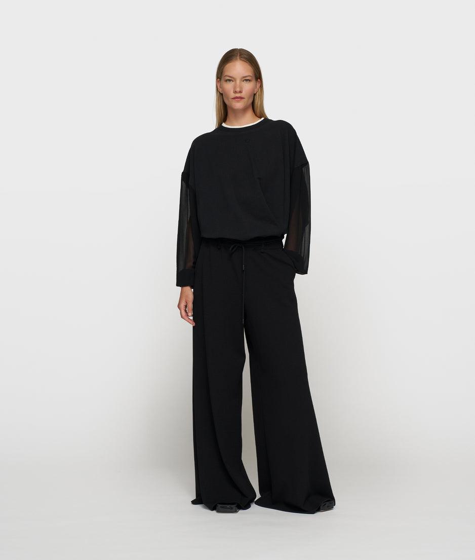 pleated sweater chiffon | black
