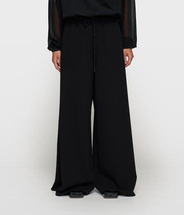 wide leg pants crepe | black