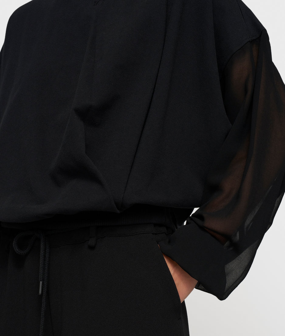 pleated sweater chiffon | black