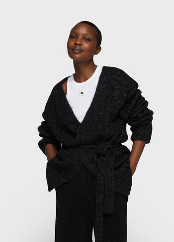 short cardigan sparkle | black