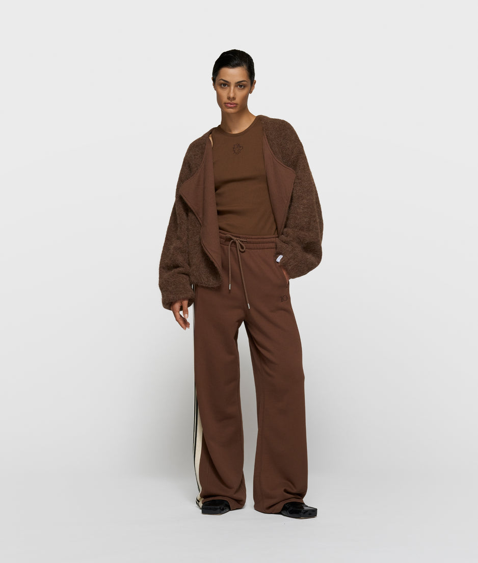 puffy hairy knit bomber | dark truffle