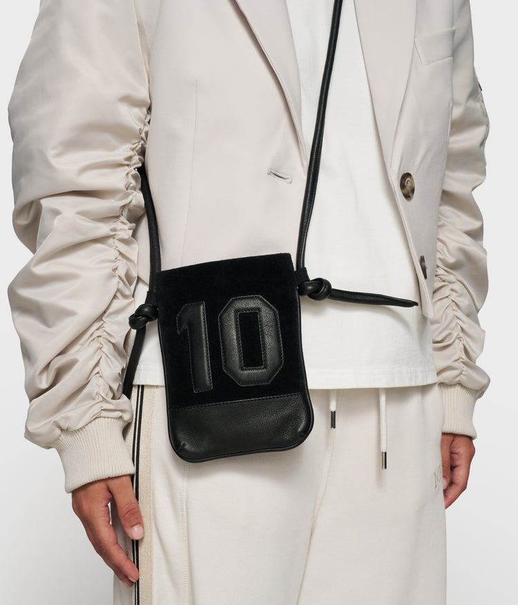 leather phone bag | black
