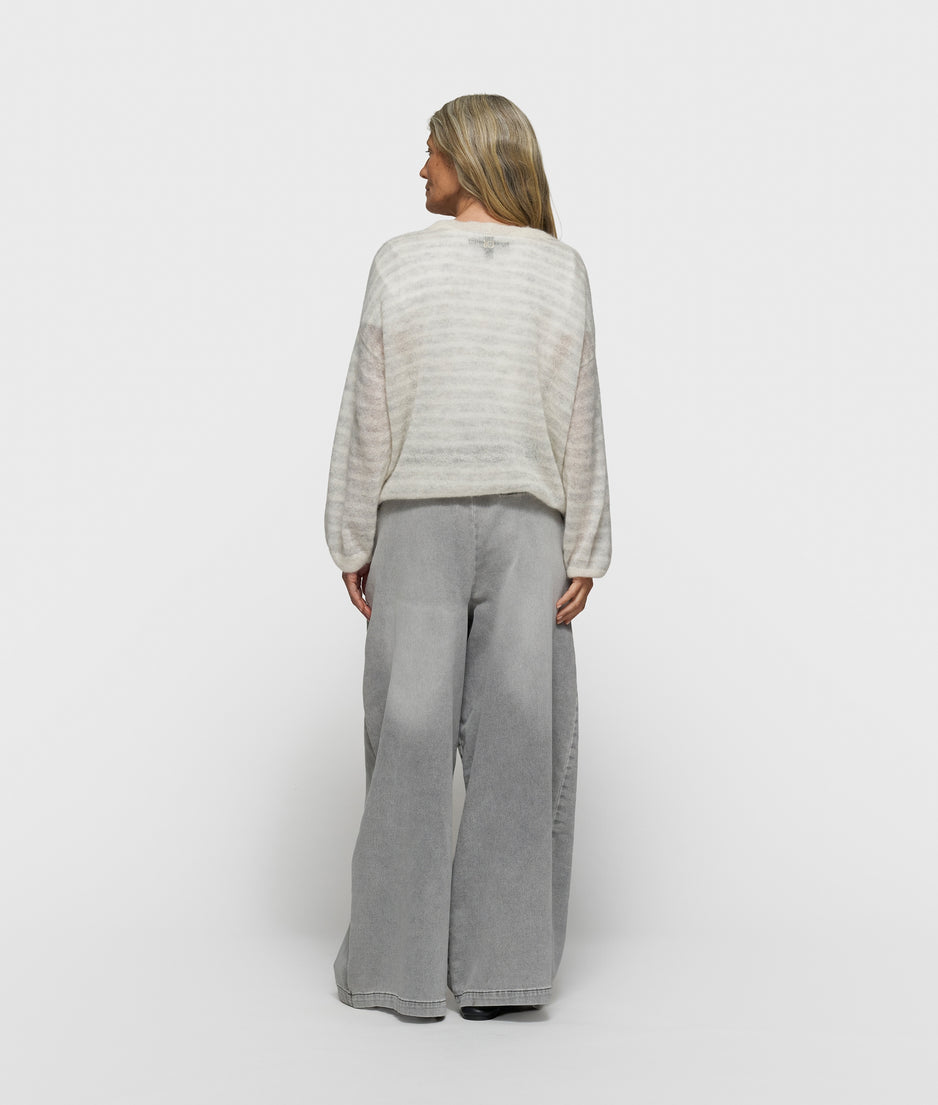 wide pants jog | grey wash denim