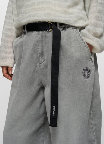 wide pants jog | grey wash denim