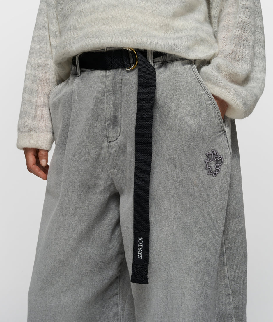 wide pants jog | grey wash denim