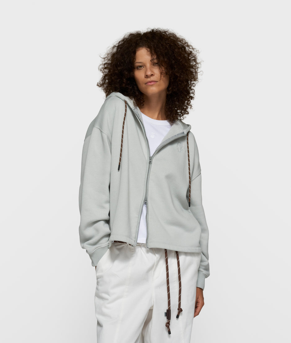 statement zip hoodie | clean blue