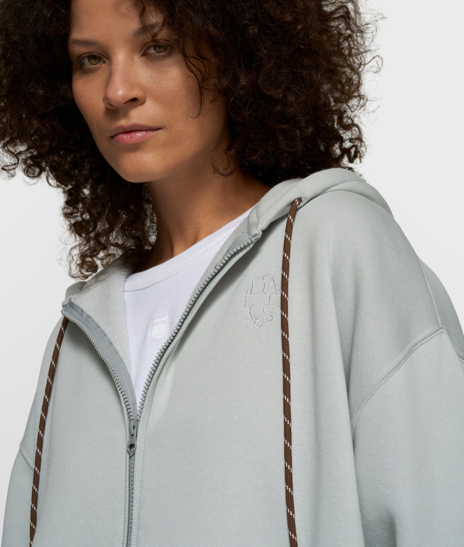 statement zip hoodie | clean blue