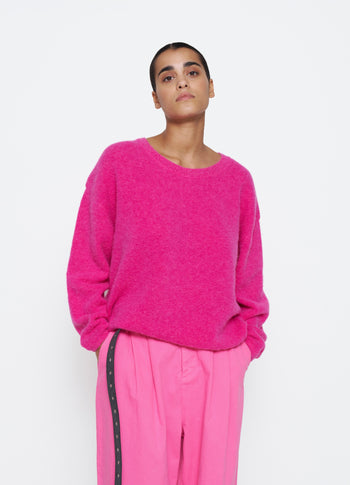 sweater soft knit | bright pink