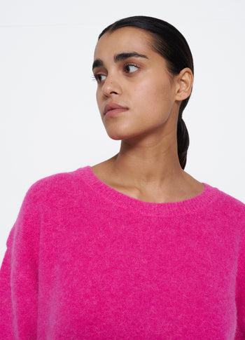 sweater soft knit | bright pink