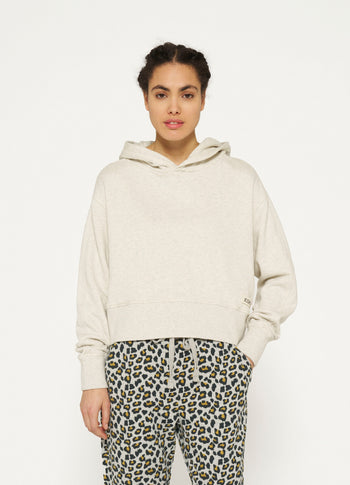 cropped hoodie | soft white melee