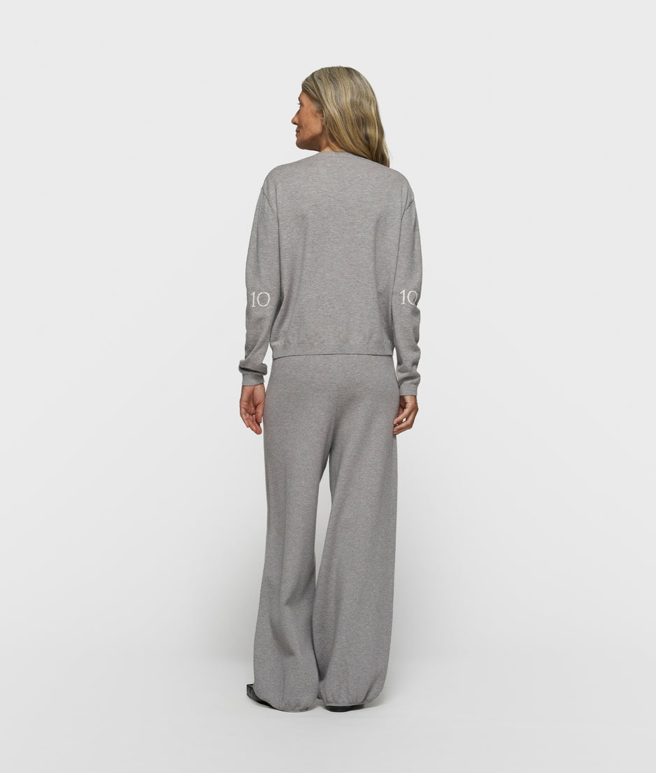 western knit pants | grey melee