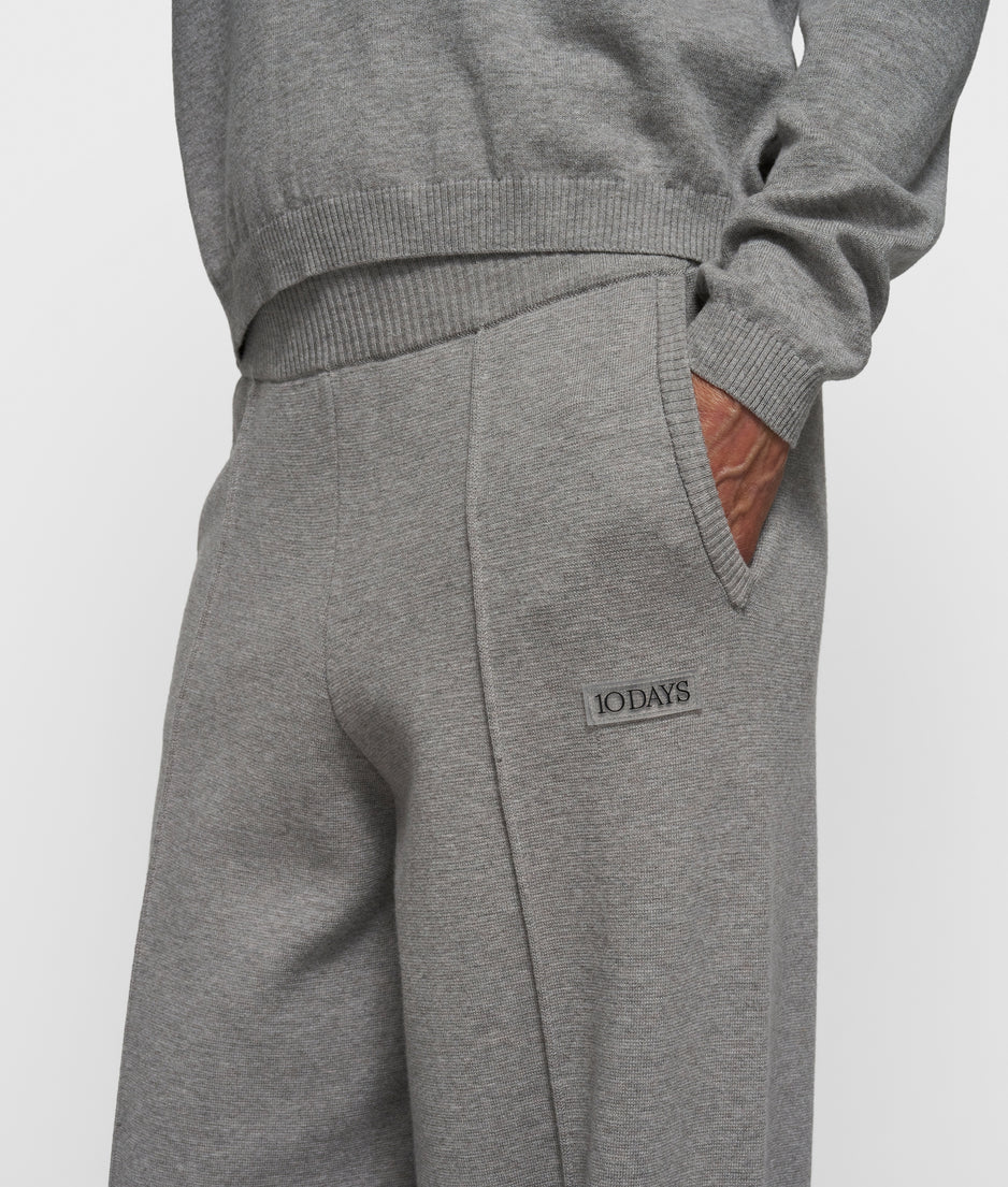 western knit pants | grey melee
