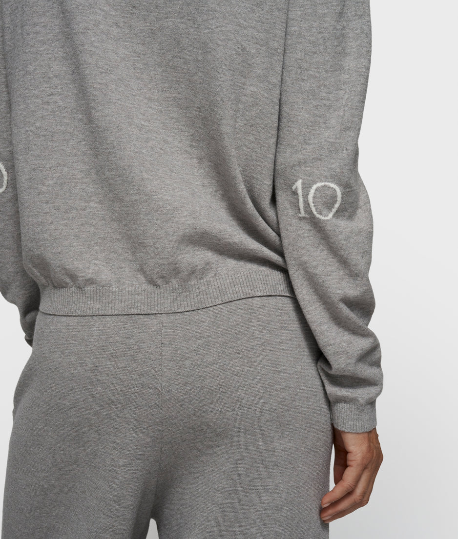 western knit pants | grey melee