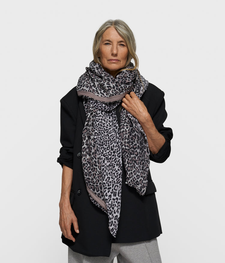 scarf leopard | ecru