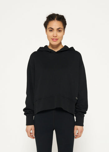 cropped hoodie | black