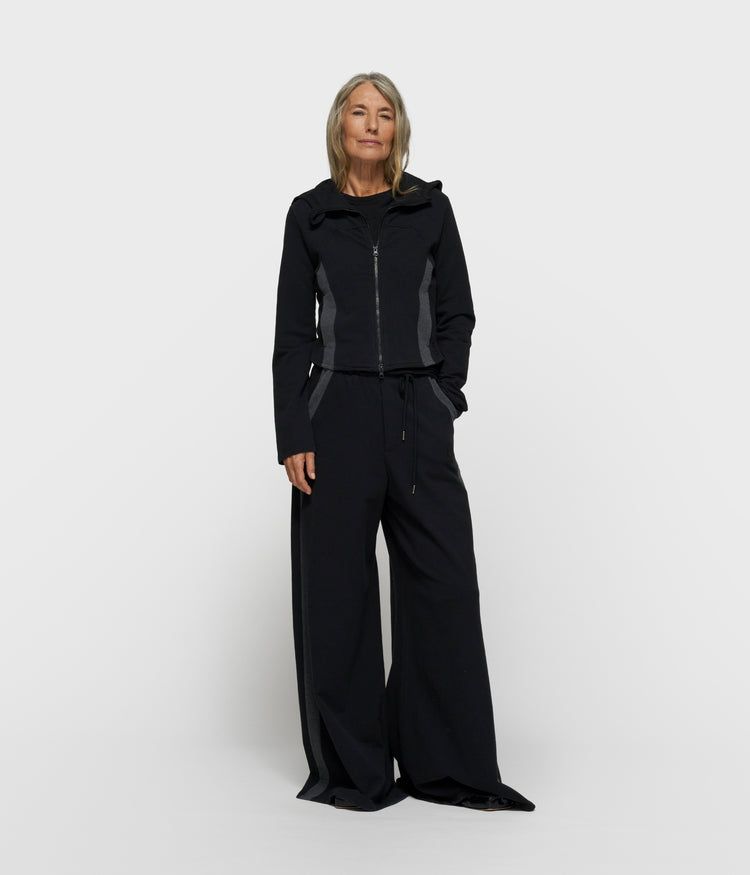 super wide leg jogger | black