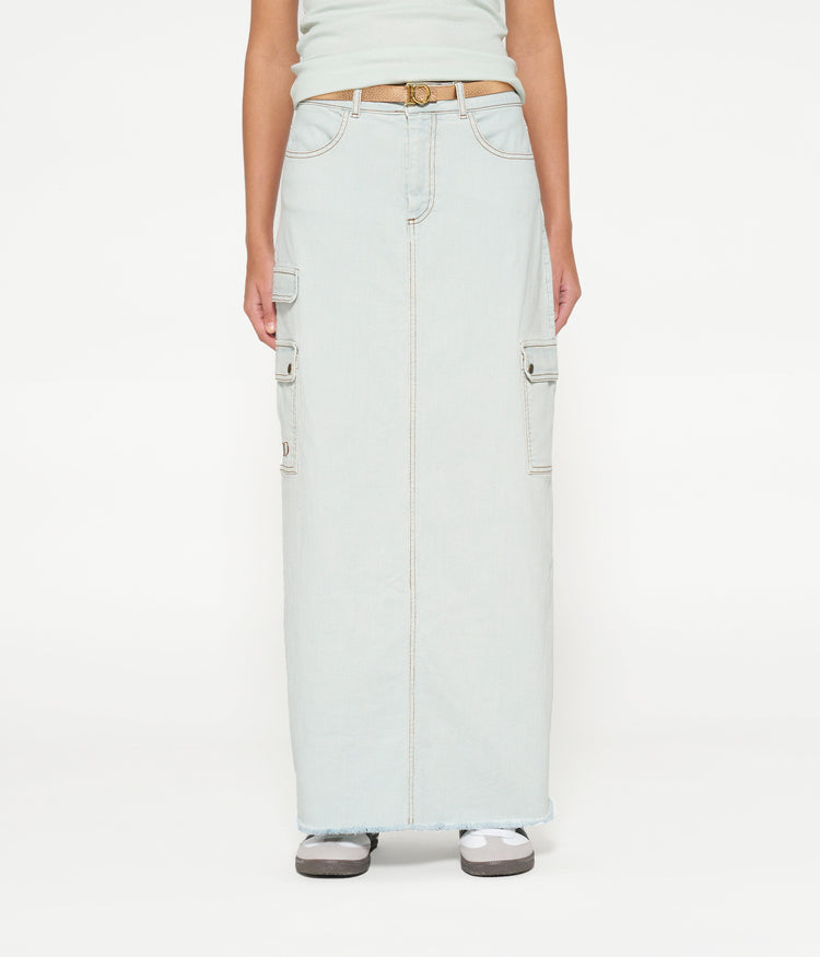 slub twill skirt | sea foam