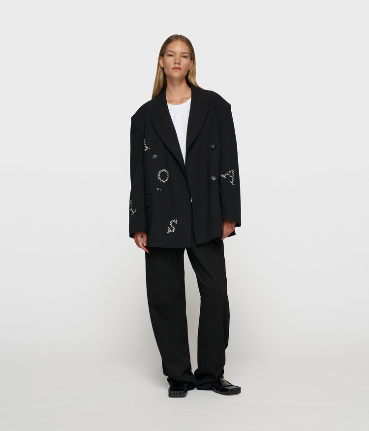 statement blazer strass | black