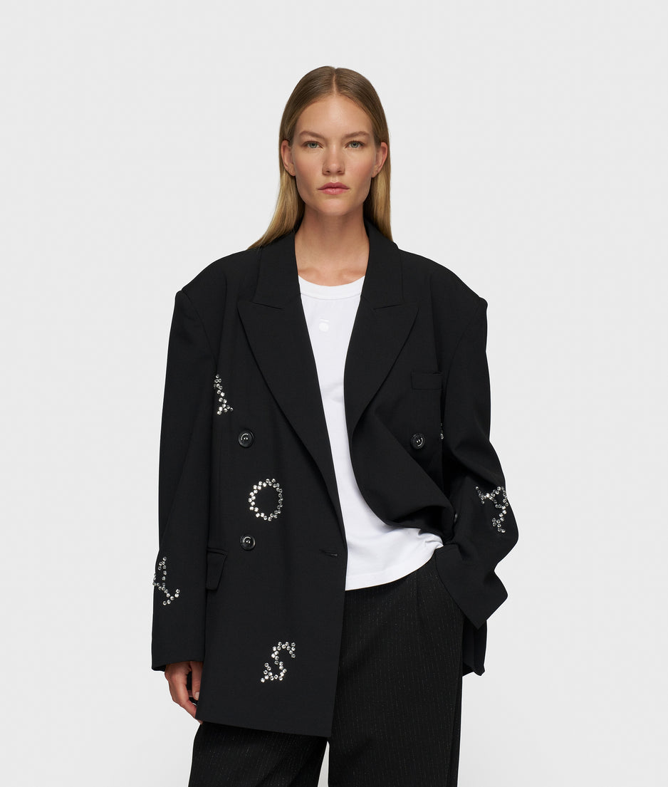 statement blazer strass | black