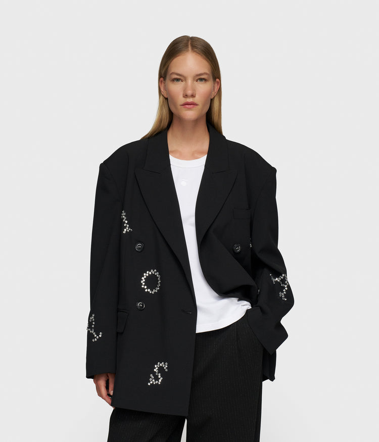 statement blazer strass | black