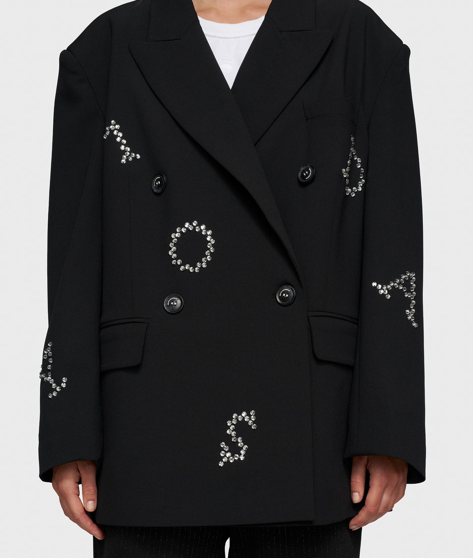 statement blazer strass | black