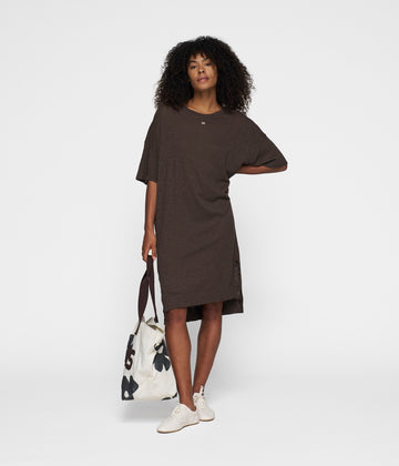 tee dress flower | chocolate