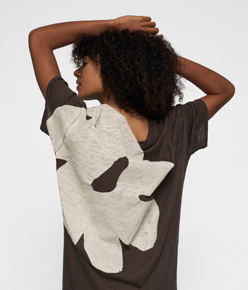 tee dress flower | chocolate