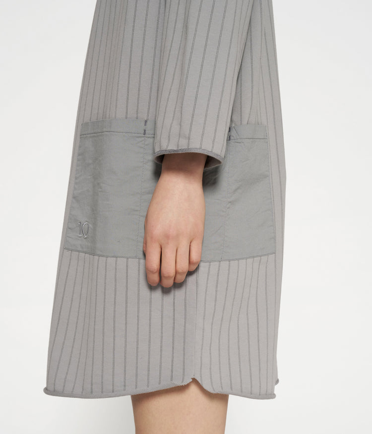 sweat dress pinstripe | graphite