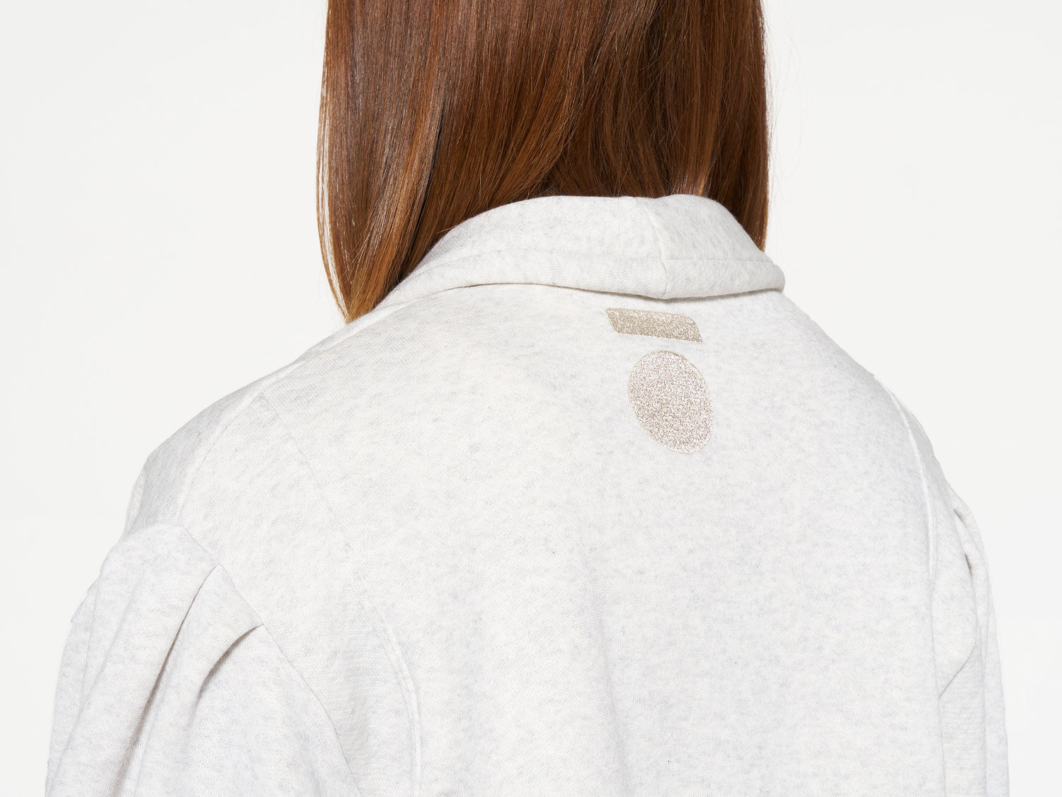fleece icon jacket | white grey melee