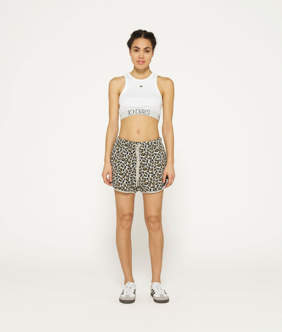 tank top rib bra | white