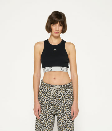 tank top rib bra | black