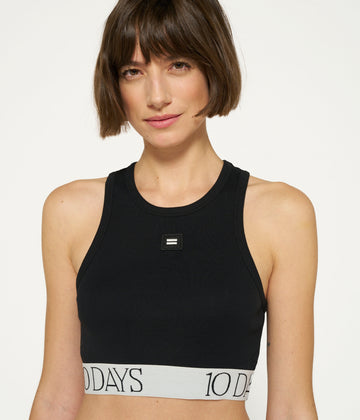 tank top rib bra | black