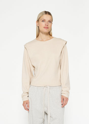 folded shoulder sweater | oat