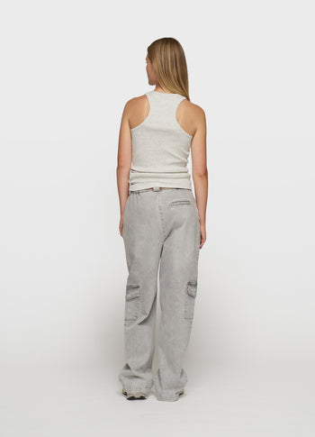 tank top rib embro | light grey melee