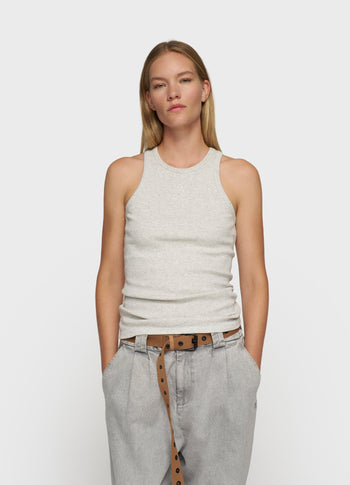 tank top rib embro | light grey melee