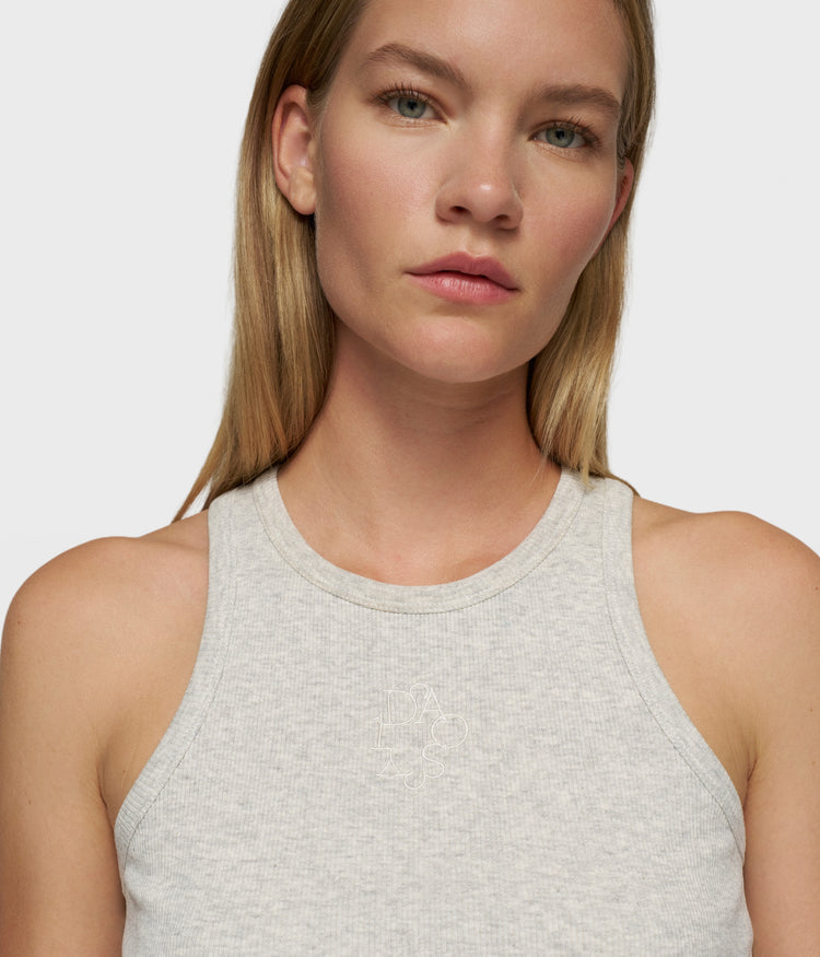tank top rib embro | light grey melee