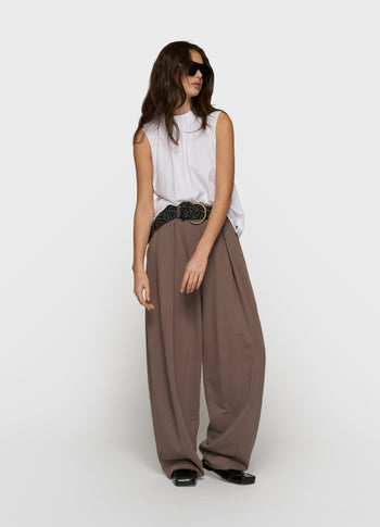 pleated top jersey | white