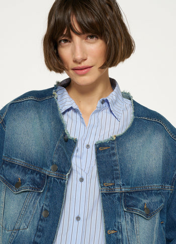 denim logo jacket | blue denim