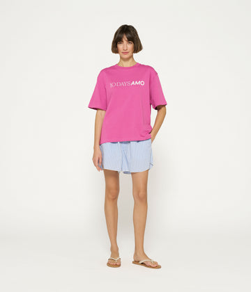 crew neck tee | heather mauve