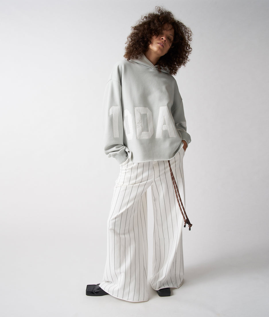 wide jogger pinstripe | ecru